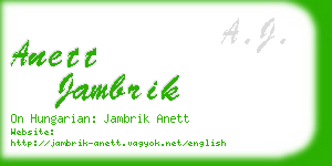 anett jambrik business card